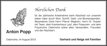 Traueranzeige von Anton Popp von Pegnitz-Zeitung